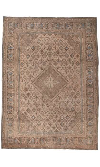 10 x 14 Distressed Vintage Persian Joshegan Rug 78597