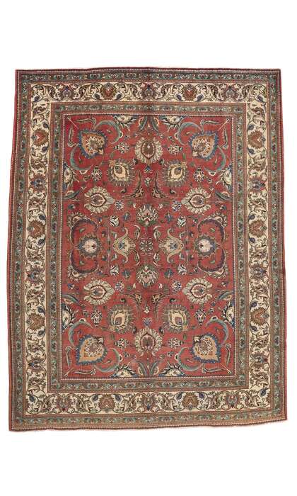 11 x 14 Rustic Vintage Persian Tabriz Rug 78590