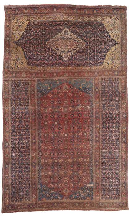 12 x 20 Antique Persian Bijar Triclinium Rug 78569