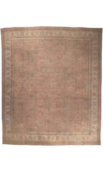 16 x 19 Antique Turkish Pink Oushak Rug 77746