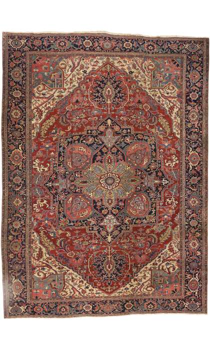 16 x 22 Antique Persian Serapi Rug 74044