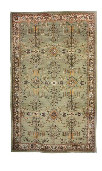 19 x 31 Antique Indian Agra Rug Tree of Life 72173