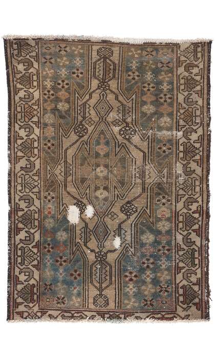 3 x 4 Distressed Antique Persian Hamadan Rugg 78581