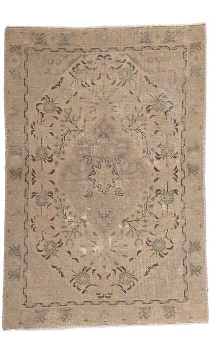 3 x 4 Distressed Vintage Persian Tabriz Rug 78575