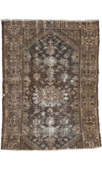 3 x 4 Distressed Antique Persian Hamadan Rug 78577