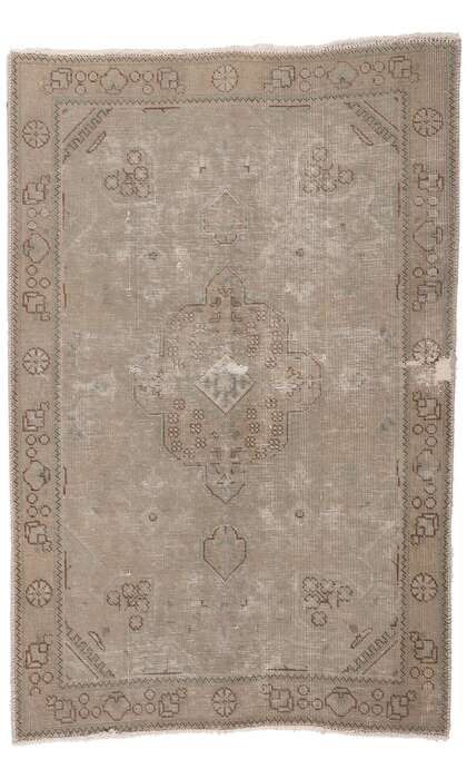 3 x 5 Distressed Vintage Persian Tabriz Rug 78573