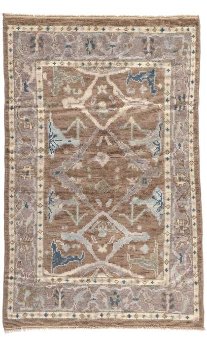 4 x 7 Brown Modern Oushak Rug 81003