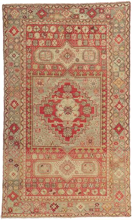 4 x 7 Vintage Turkish Oushak Rug 50654