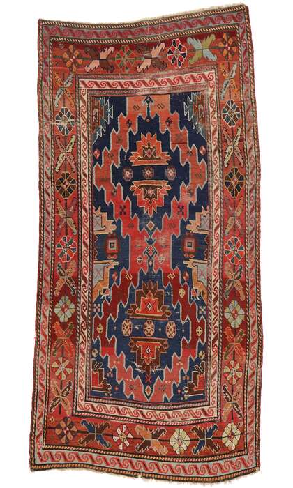 4 x 8 Antique Caucasian Kazak Rug 73080