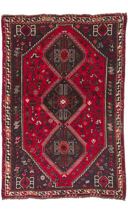 6 x 8 Vintage Persian Shiraz Rug 74735