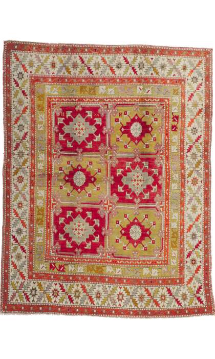 6 x 8 Vintage Turkish Colorful Oushak Rug 51781