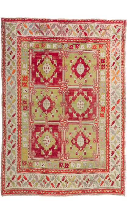 6 x 9 Vintage Turkish Colorful Oushak Rug 51780