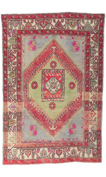 6 x 9 Vintage Turkish Colorful Oushak Rug 51786