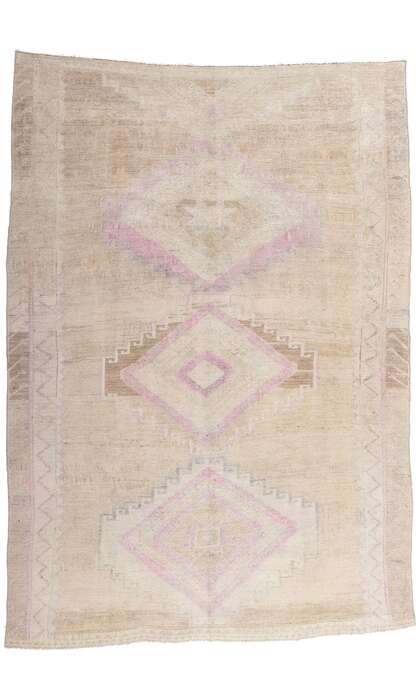 7 x 10 Vintage Muted Oushak Rug 53869