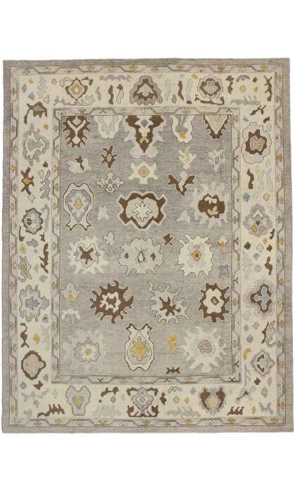 10 x 13 Neutral Earth-Tone Oushak Rug 52360