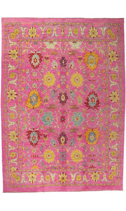 11 x 15 Pink Colorful Oushak Rug 60660