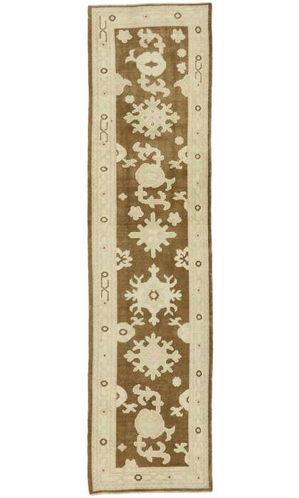 3 x 11 Earth-Tone Oushak Rug Runner 52953