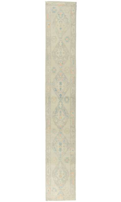 3 x 18 Muted Pastel Oushak Rug Runner 53826