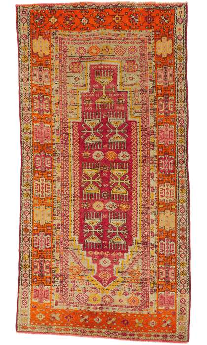 4 x 9 Vintage Turkish Oushak Rug 52442