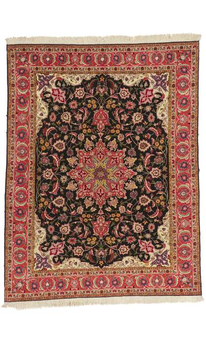 5 x 6 Vintage Persian Tabriz Rug 74837