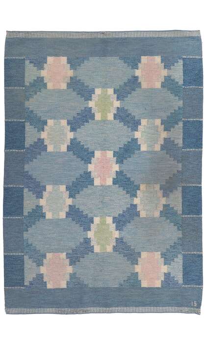 ​5 x 8 Vintage Swedish Kilim Rollakan Rug 78499