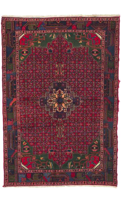 5 x 8 Vintage Persian Hamadan Rug 76126