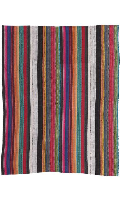 6 x 7 Vintage Rainbow Striped Kilim Rug 60678