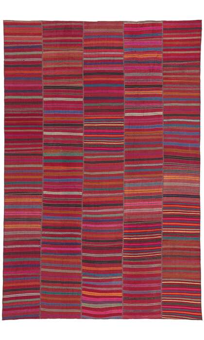 7 x 11 Modern Rustic Striped Kilim Rug 60648