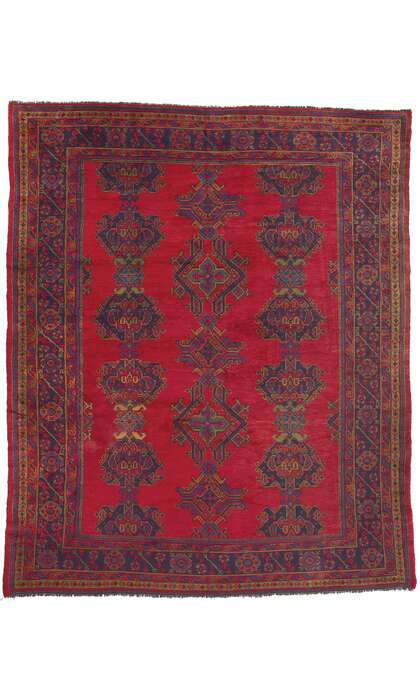 9 x 11 Antique Red Oushak Rug 78524