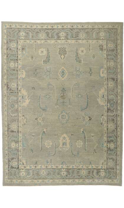 9 x 13 Modern Turkish Oushak Rug 53803