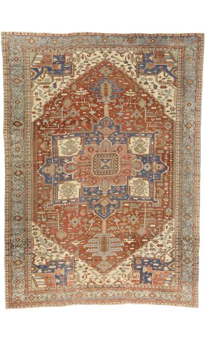 14 x 19 Oversized Antique Persian Serapi Rug 72743