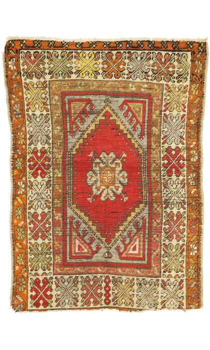 3 x 4 Vintage Turkish Oushak Rug 73622