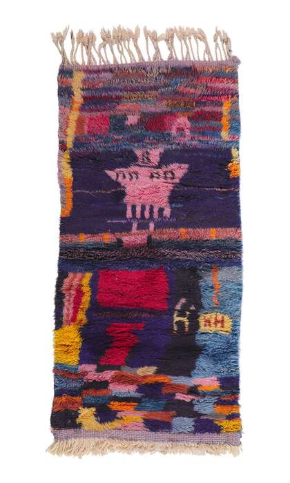 3 x 6 Colorful Abstract Moroccan Rug 21113
