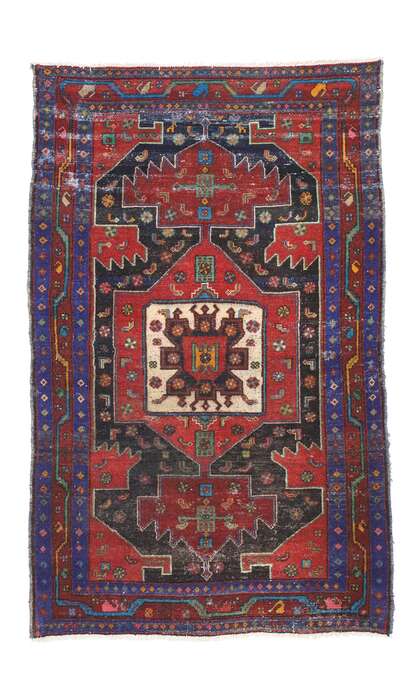 4 x 6 Vintage Persian Hamadan Rug 51578