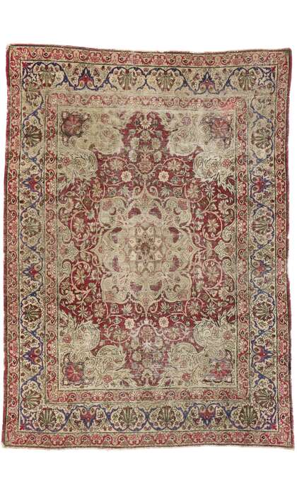 4 x 6 Antique Persian Kerman Rug 77608