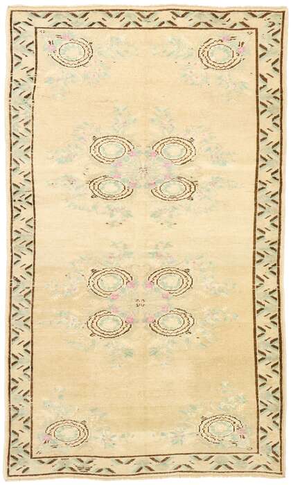 4 x 6 Vintage Muted Oushak Rug 52984