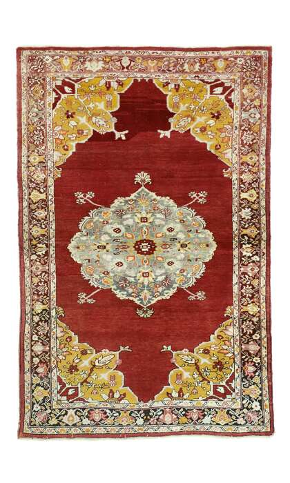 4 x 6 Vintage Turkish Oushak Rug 73837