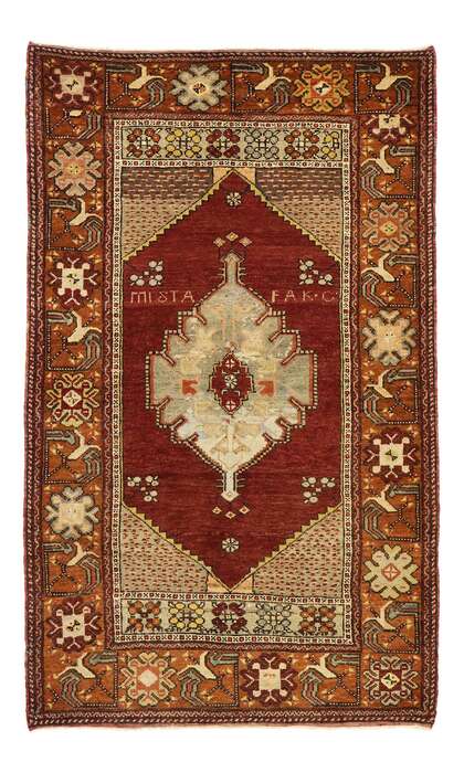 4 x 6 Vintage Turkish Oushak Rug 73844