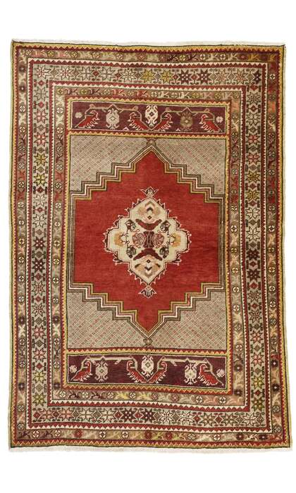 4 x 6 Vintage Turkish Oushak Rug 73846