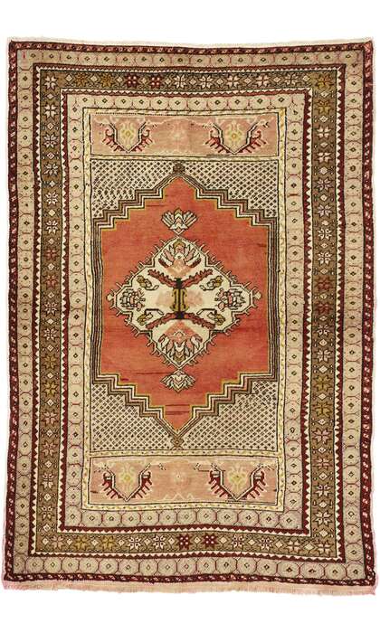 4 x 6 Vintage Turkish  Oushak Rug 73847