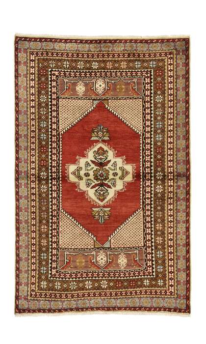 4 x 6 Vintage Turkish Oushak Rug 73848