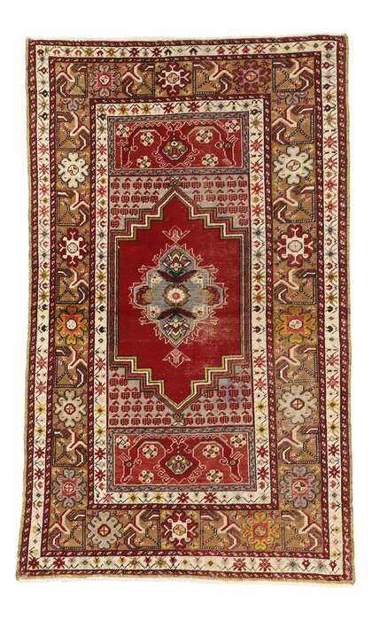 4 x 6 Vintage Turkish Oushak Rug 73869