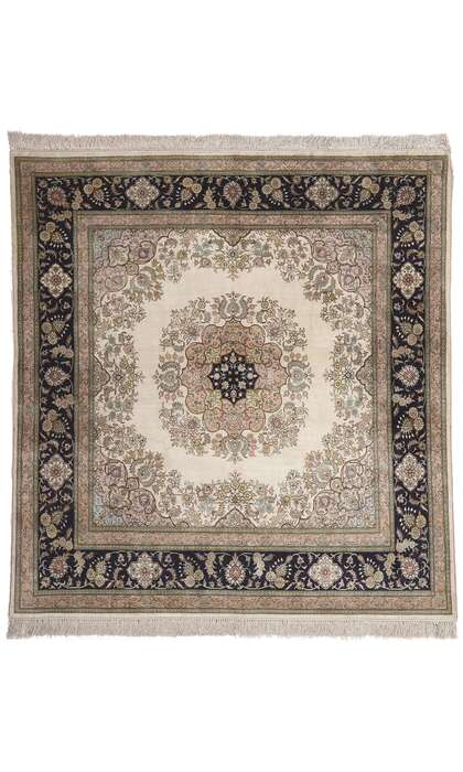 5 x 5 Fine Vintage Silk Kayseri Rug 78622