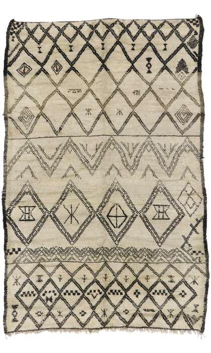 6 x 10 Vintage Moroccan Beni Ourain Rug 21370