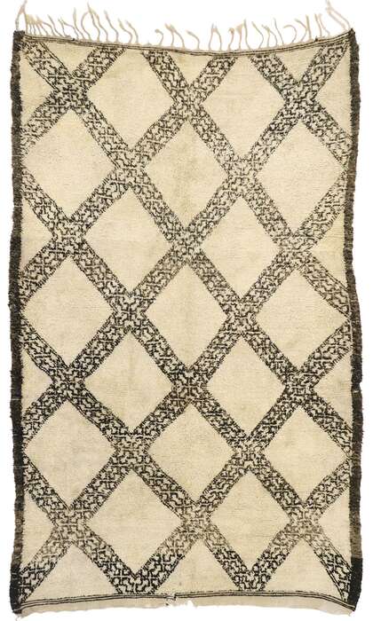 7 x 10 Vintage Moroccan Beni Ourain Rug 20904