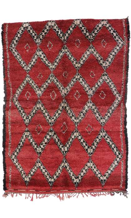 7 x 9 Vintage Red Beni Ourain Rug 21262