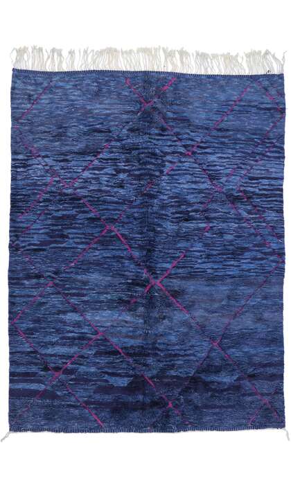 9 x 12 Modern Blue Beni Mrirt Moroccan Rug 21106