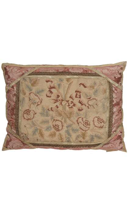 2 x 1 Antique French Aubusson Pillow 78621