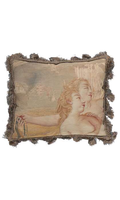 1 x 1 Antique French Aubusson Pillow 78619