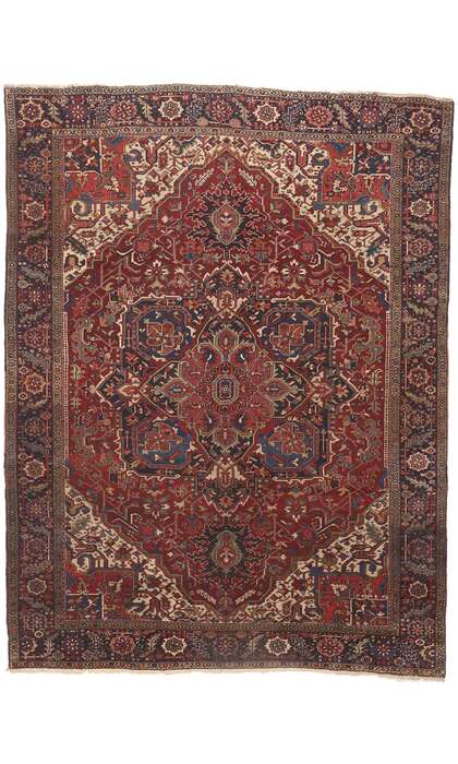 10 x 14 Antique Persian Heriz Rug 78633